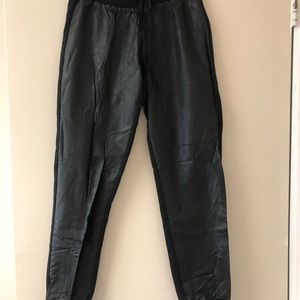 Faux leather black leggings Camouflage leggings XS 2 different pants